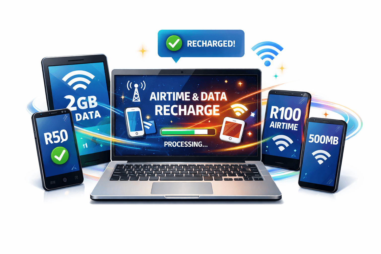 image of laptop sending and receiving text messages